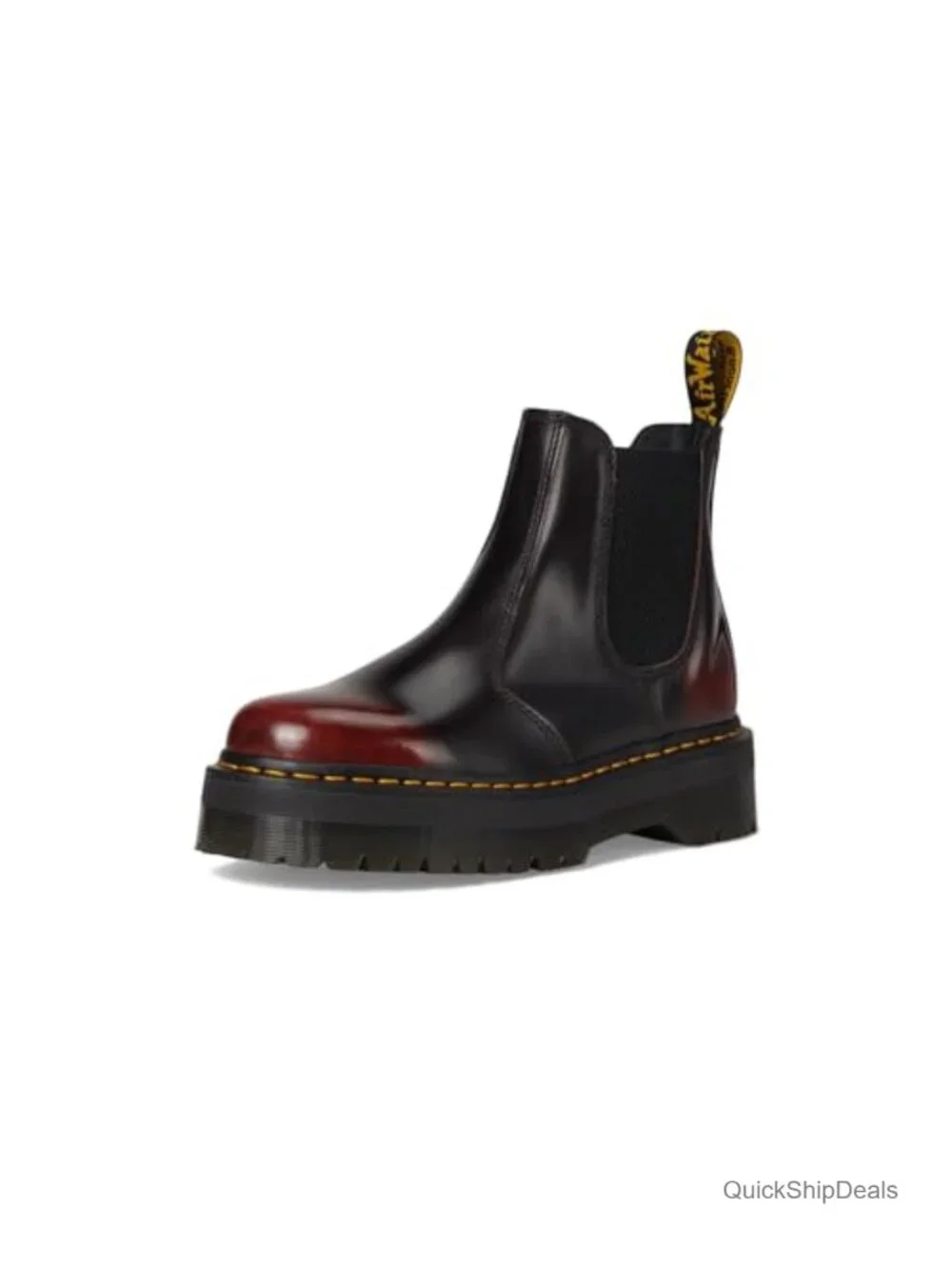 Dr. Martens 2976 Quad Chelsea Platform Boots Leather Pull-On Ankle Boot